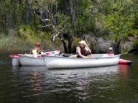 Outdoor Education class canoes on Noosa River